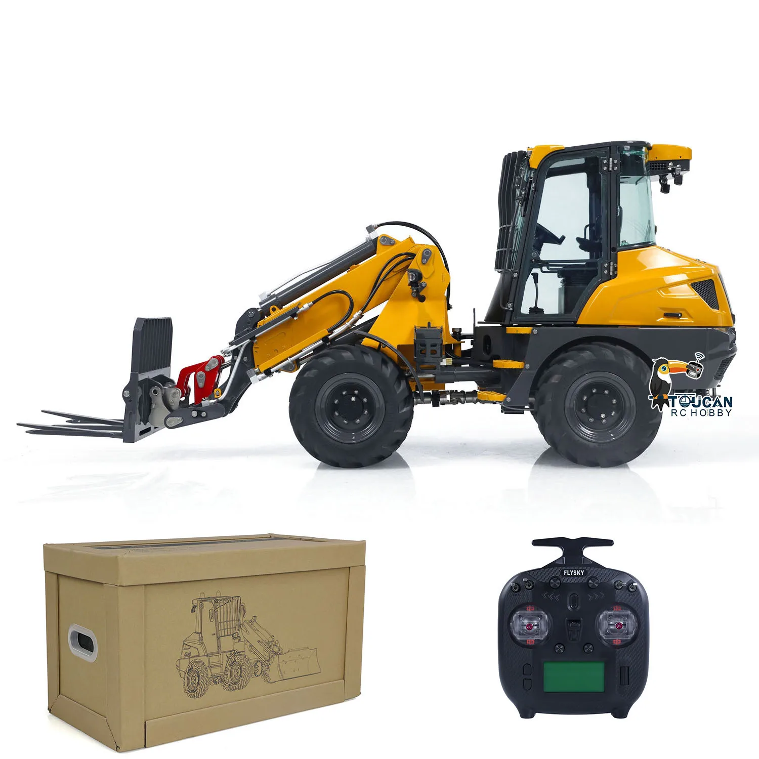 

LESU 1/14 Hydraulic AT1050 RC Loader Telescopic Arm Fork Loader Metal Model Painted Assembled Car Remote Control Toy TH23755