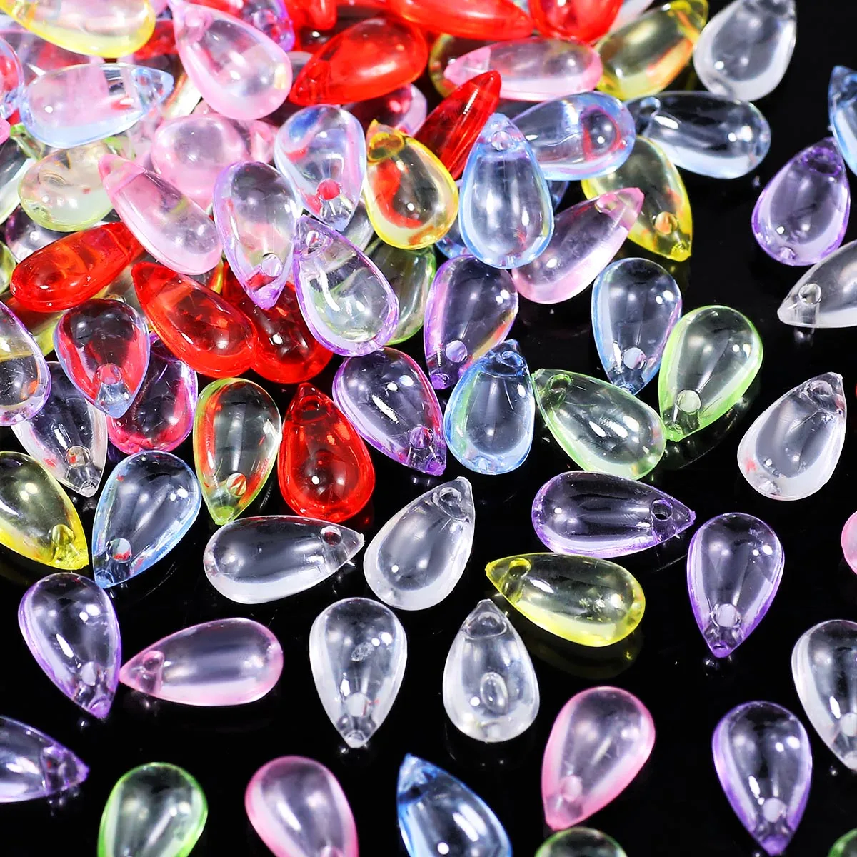 8 mm klare Acryl-Sonnenblumen-Rocailles in verschiedenen Farben für handgefertigte DIY-Schmuckherstellung, geeignet für Perlenschnüre, lose Perlen-Accessoires