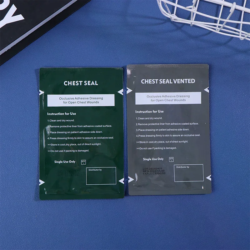 مجموعة الإسعافات الأولية لختم الصدر الطبي بفتحات تهوية مربعة - أداة طبية خارجية لضمادة الإنقاذ في حالات الطوارئ