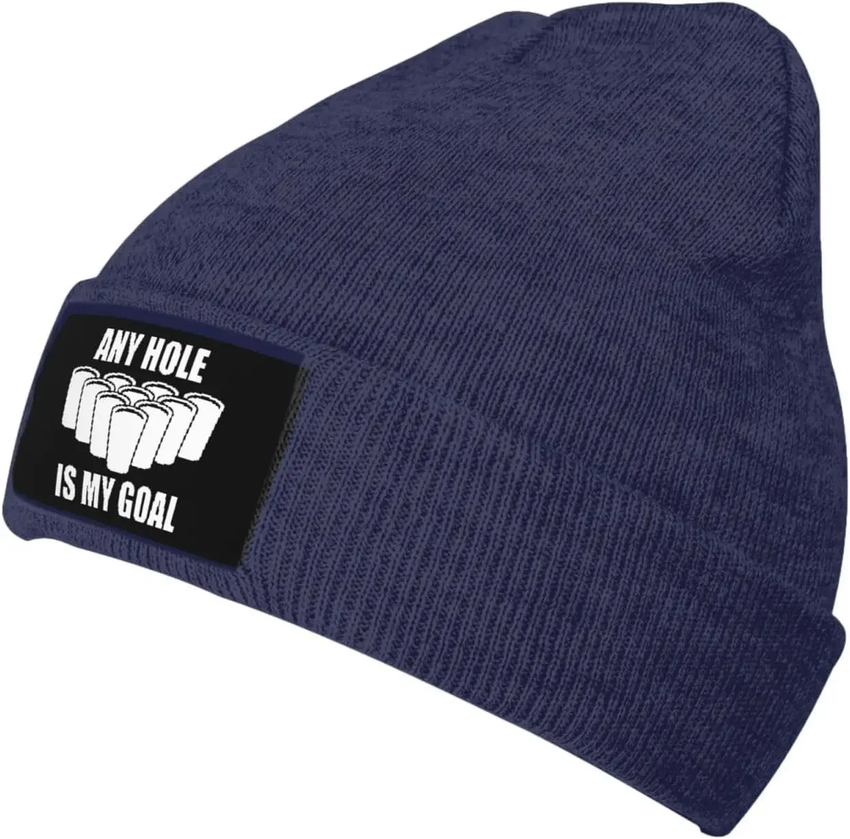 Any Hole is My Goal Beanie for Men Women Black Winter Hat Warm Knit Cuffed Beanies