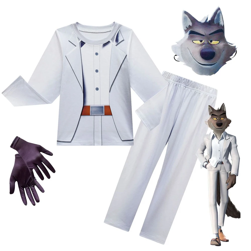 Movie The Bad Guys Cosplay Costume Kids Bad Guys Mr.Wolf Piranha Snake Shark Boys T Shirt Pants Halloween Party Uniform Clothing
