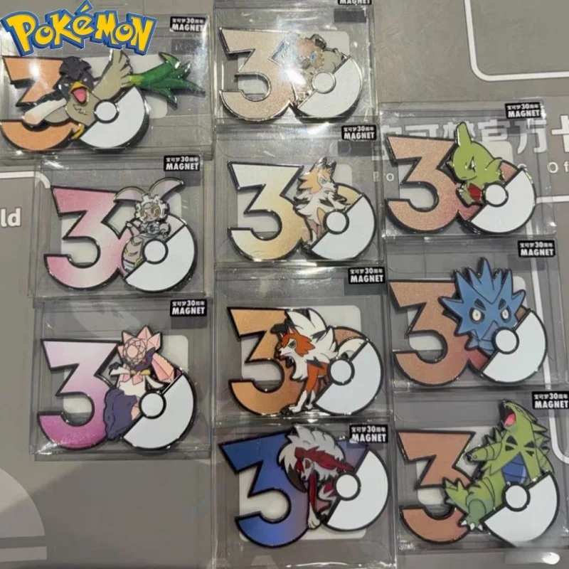 Nouvelle série Pokémon 30e anniversaire, attribut Acier, Meltan Jirachi, aimant de réfrigérateur de collection, décoration d'intérieur, jouets
