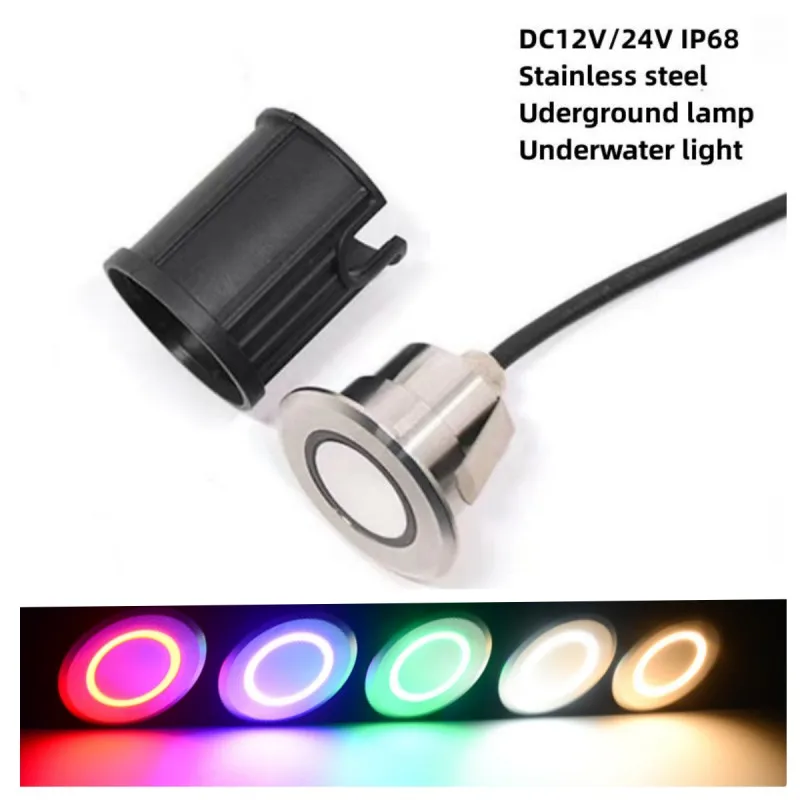 LED Outdoor Pool Underwarter Light RGB Underground Lamp IP68 Waterproof Stainless Steel for Garden Corner Step stair Path 12V24V