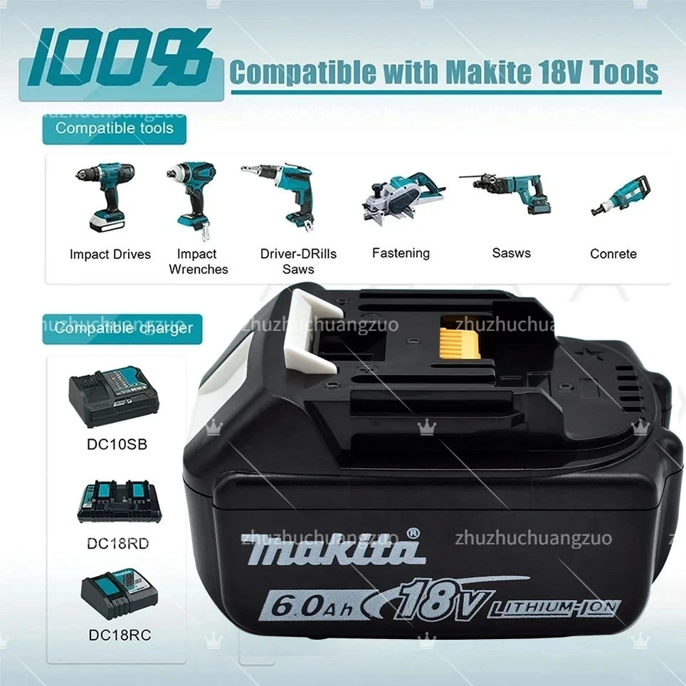 18V 5.0ah Makita Origineel Met Led Lithium Ion Vervanging Lxt Bl1860b Bl1860 Bl1850 Makita Oplaadbare Elektrisch Gereedschap Batterij 5000