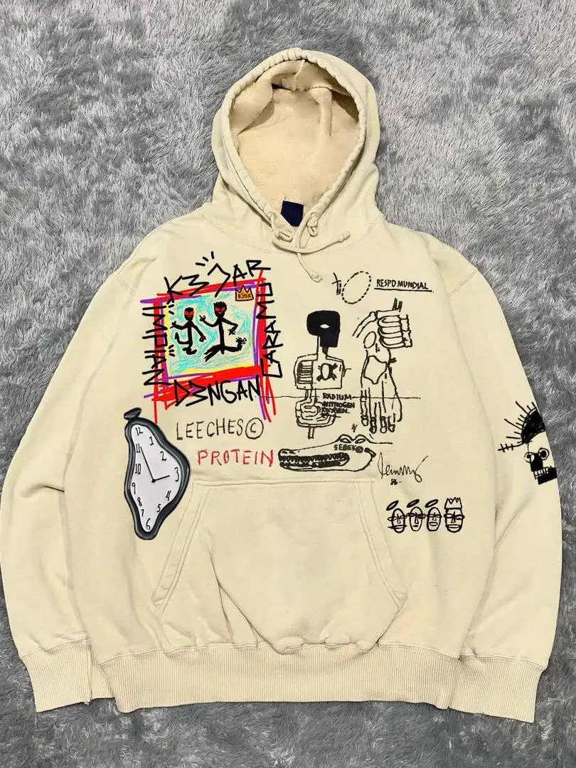 Suda con Capucha para Hombre, Estilo Americano Vintage, Sin Etiqueta, Producción China, Primavera-Otoño