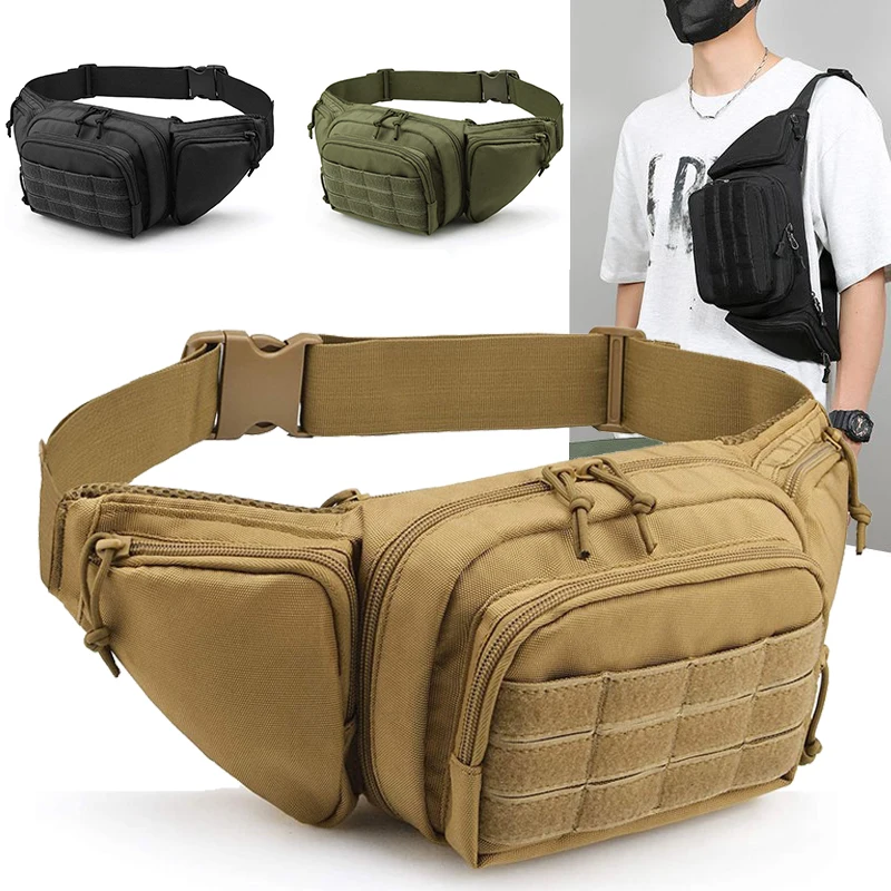 Outdoor Leisure Waist Bag Men Waist Fanny Pack Urban Health Walk Waist Bag Multifunctional Hiking Running Sports Bodypack