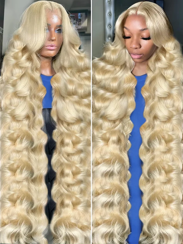

Натуральные парики из волос Body Wave 613 Blonde HD Lace Frontal, 40-46 дюймов, с цветным окрашиванием, 13x4, 13x6, для женщин, 250% плотность