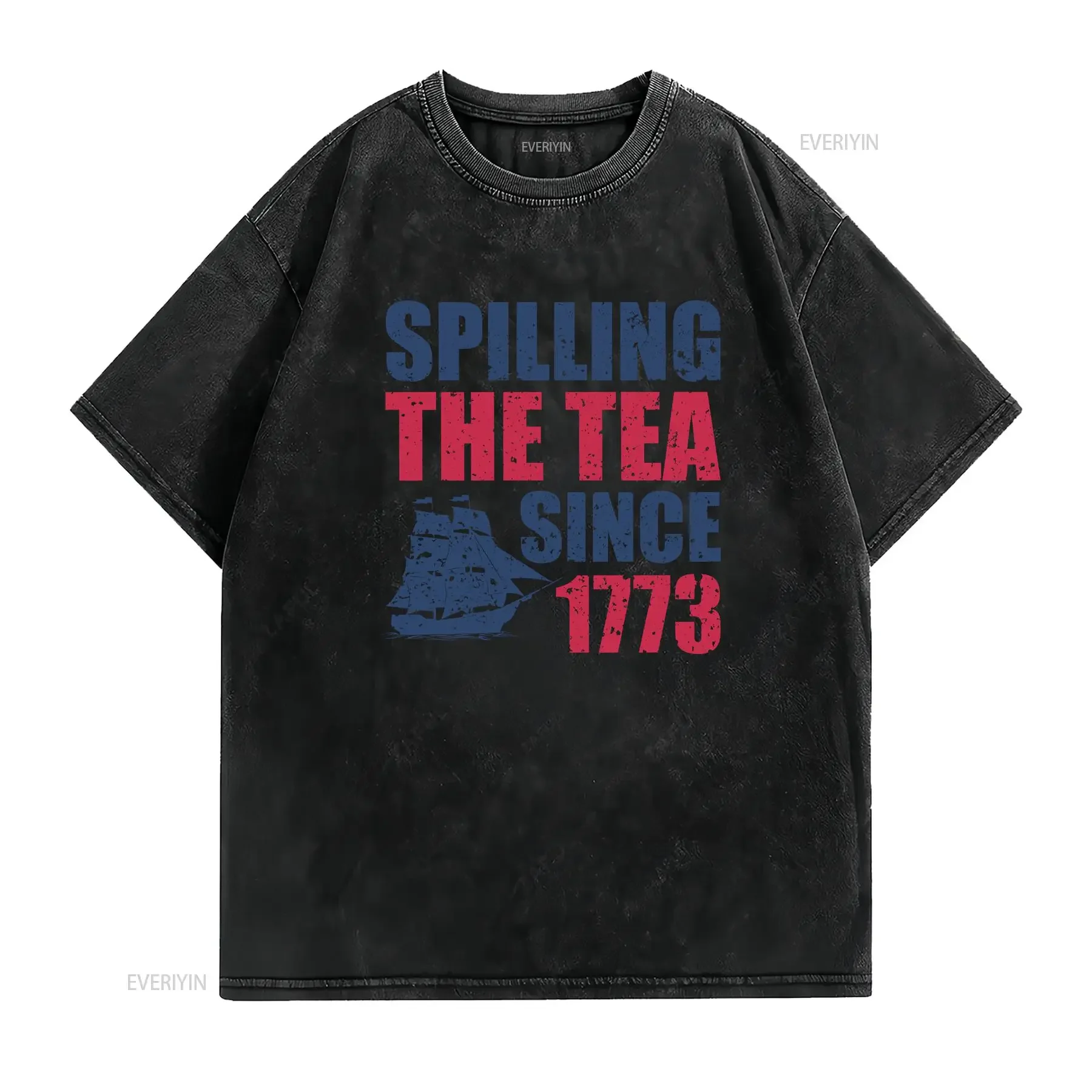 Spilling The Tea Since 1773 T Shirt History Teacher Funny Patriotic Lover vintage Washed Comfortable Casual designer clothes