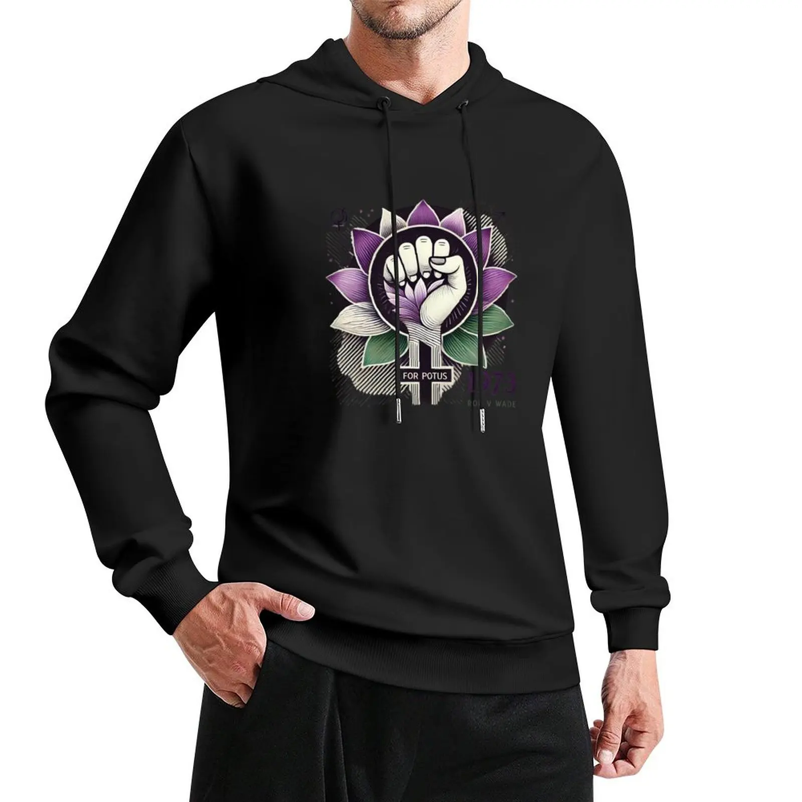 Lotus (Kamala) for Potus + Roe v Wade Pullover Hoodie men wear men's clothes clothes for men hoodie graphic