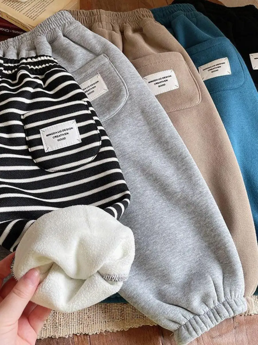 กางเกงขายาวเด็กแบบชิ้นเดียว แบรนด์ Thiened สำหรับฤดูหนาว สไตล์ลำลอง เหมาะสำหรับเด็กผู้ชายและเด็กผู้หญิง ดีไซน์ลายทางสไตล์เกาหลี ให้ความอบอุ่น ทรงหลวม ใส่สบาย