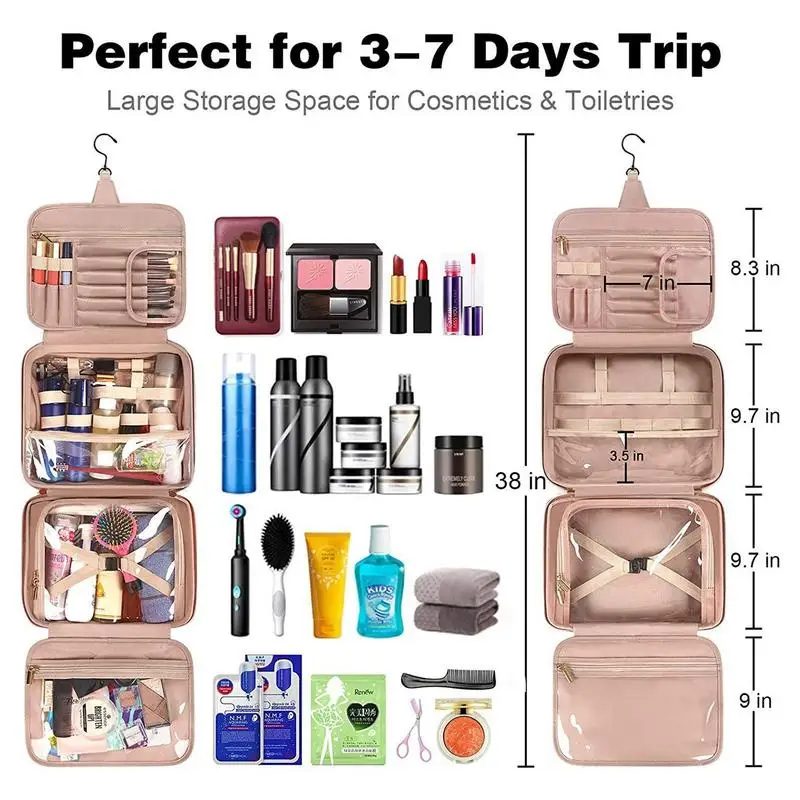 

Travel Bag For Toiletries Multipurpose Travel Makeup Bag Travel Cosmetic Bag Bathroom Travel Bag Hangings Makeup Bag With Handle