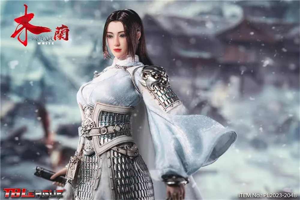 

TBLeague PL2023-204B White Version Princess Female Warrior Hua Mulan Vivid Head Sculpt Carving with Long Hair For 12" Action 1/6