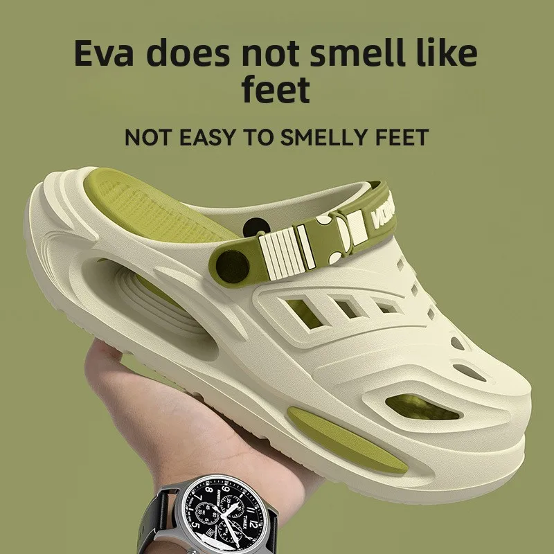 Men's and Women's Cave Shoes Fashion Breathable Sandals with Removable Insoles Non-slip Cushioned Thickened Soft Slippers