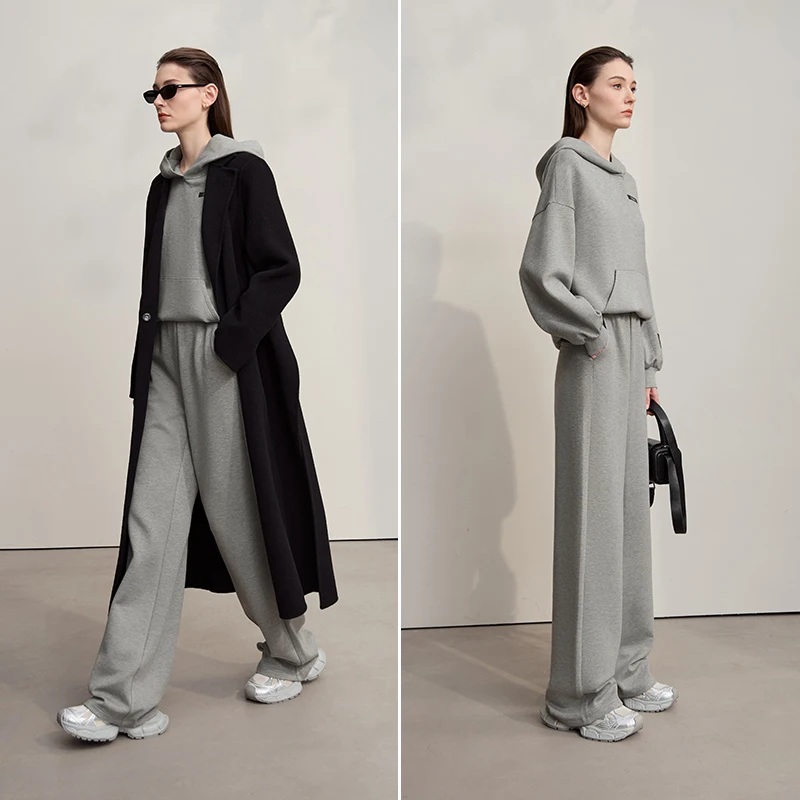 AMII Felpe con cappuccio Donna 2025 Autunno Nuovo con cappuccio Manica a spalla Donna Felpe Stampato Allentato Casual Versatile Top Donna 12523173