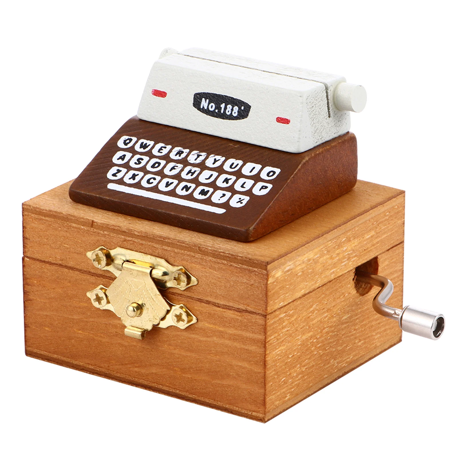 

1pc Hand Crank Music Box Retro Wooden Manual Musical Gift For Adults Mini Clockwork Tune No Hand Operated Music