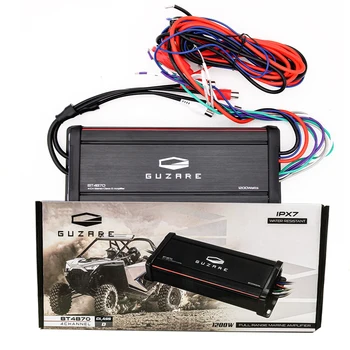Marine Amplifier Amp with IPX7 waterproof & Bluetooth,300×4 Channels Peak @4 Ohms Speaker,Bridgeable to 200W×2@4 Ohms