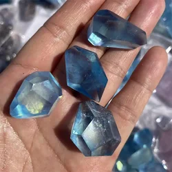 Unit One Piece Natural Gemstone Facted Free Form Blue Aquamarine Crystal Stone For Jewelry Making