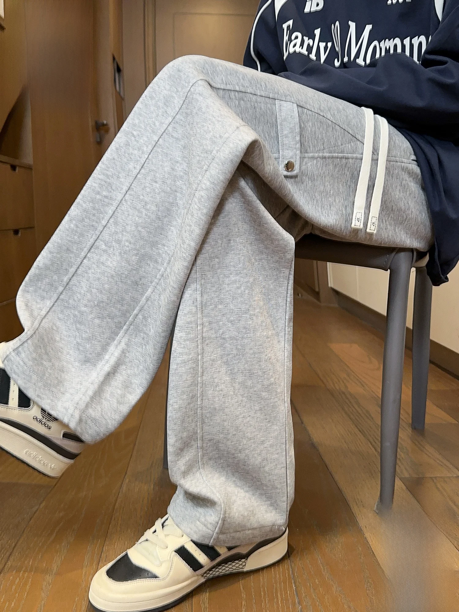 

PaulFrank Men's Casual Loose Straight Leg Pants Spring New Sle Drapey Wide Leg Sports Trousers Comfortable Casual Pants