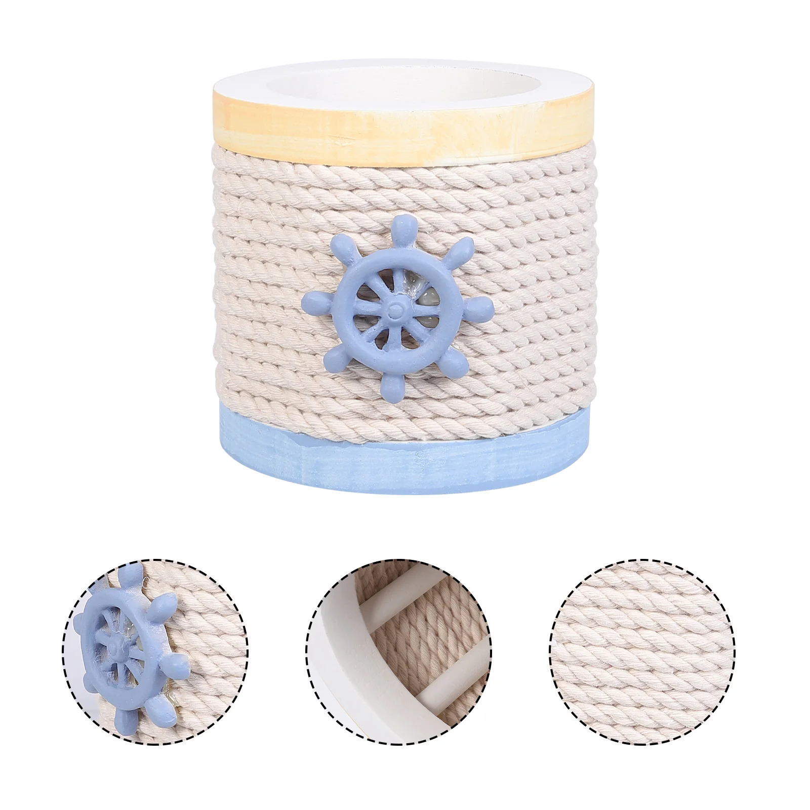 1pc Wooden Pen Holder Desktop Pencil Organizer Storage For Makeup Brushes Stationery Container Tabletop Sundries Basket