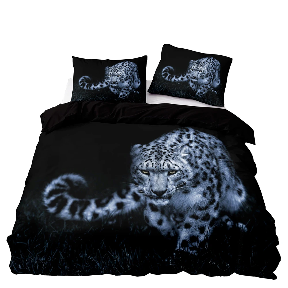 

Beast Pattern Duvet Cover 203x229,Single/Double Quilt Cover with Pillowcase,Black Microfiber Soft Bedding Set