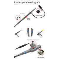 2 Pack Universal P6100 Oscilloscope Probes 100Mhz, Oscilloscope Clip Probes 1X 10X With Replacement