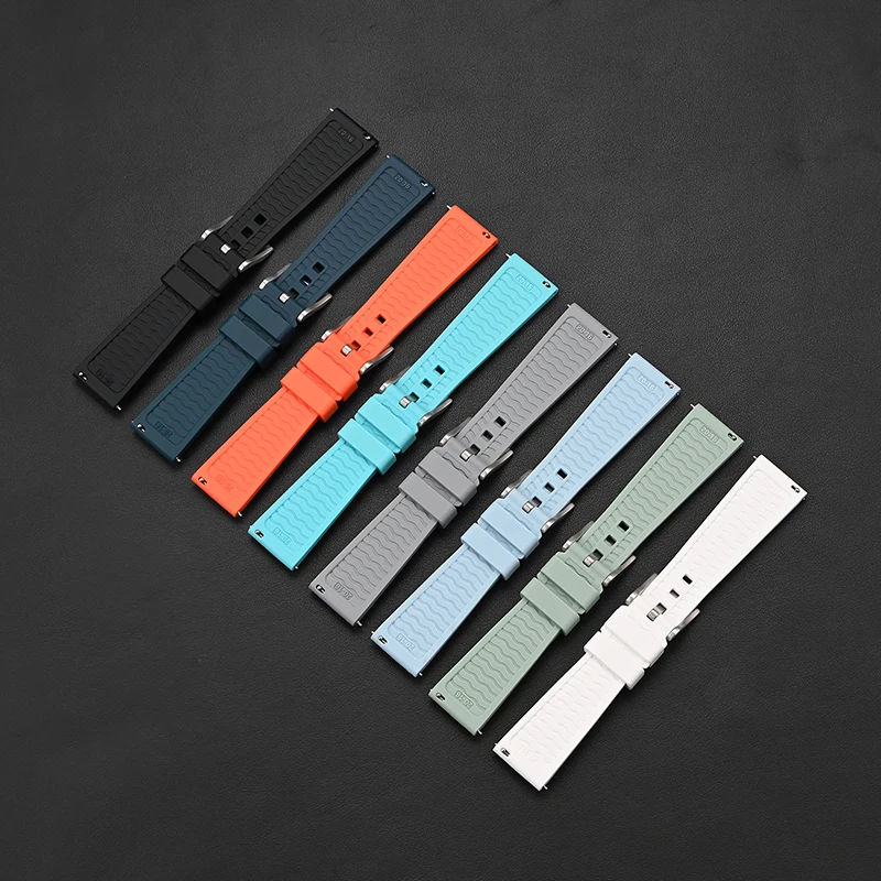 Pulseira de silicone líquido para relógio, pulseira universal de liberação rápida de 20mm 22mm para huawei gt4/5 para seiko