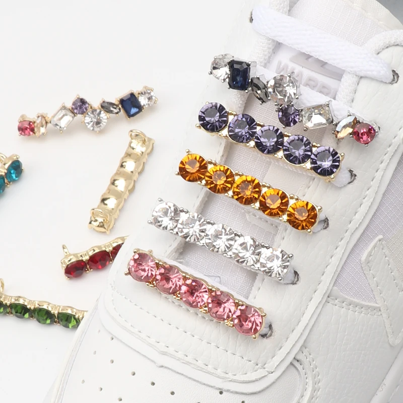 Shiny Rhinestone Shoelaces Buckle Creative Couple Shoes Decoration Jeweled Ins Canvas Shoelace Accessories Sneakers 1 pcs