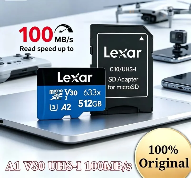 Lexar 633X Micro SD Card Memory Card 128GB 64GB 32GB Class 10 Flash Cards Blue TF Cards SDHC/SDXC UHS-I for Dashcam Camcorder