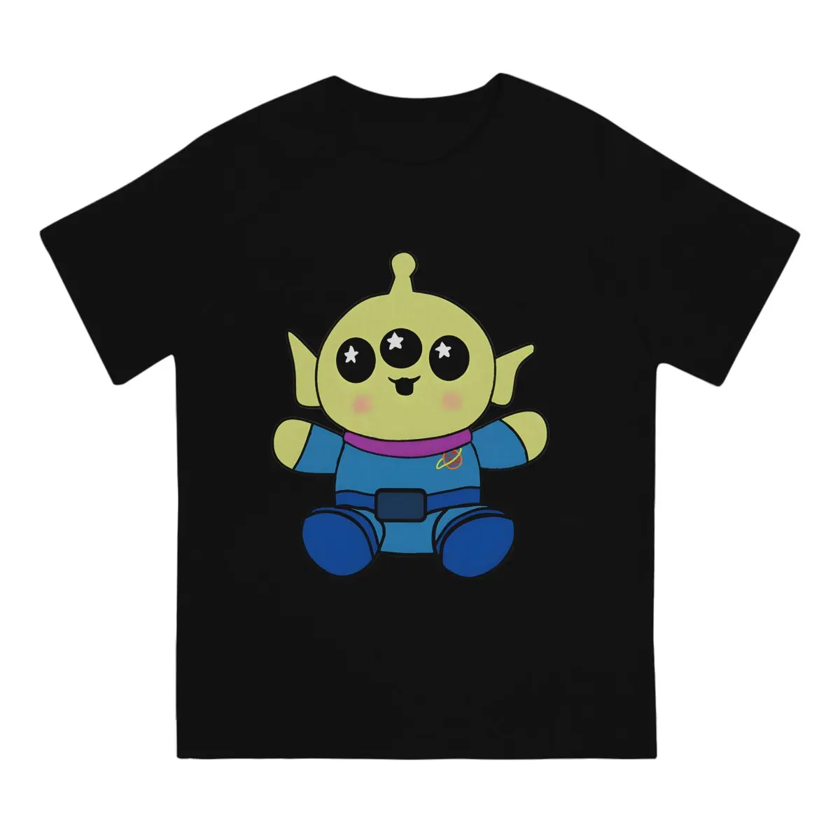 Green Toy Alien Plush T Shirts for Men 100% Cotton Casual T-Shirt Crew Neck Disney Toy Story Alien T Shirt Short Sleeve Printed