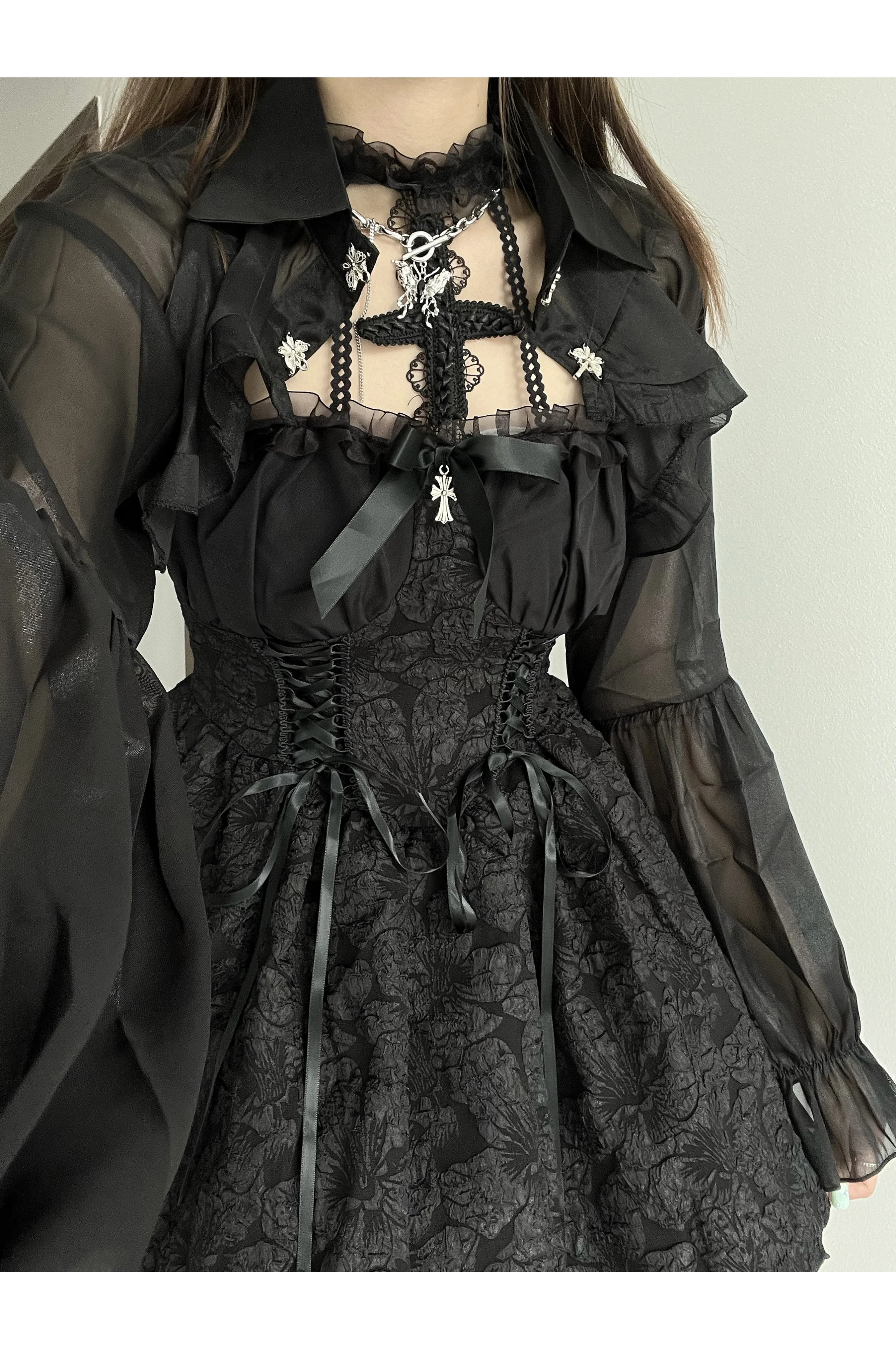 

Dark Goth Style Halloween Wear Halter Sexy Lolita Dress Pettiskirt