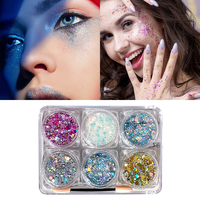 Mermaid Sequins Body Glitter Gel Make Up Long Lasting Face Glitter For Body Hair Eyeshadow Nail,Decorations for Music Festival