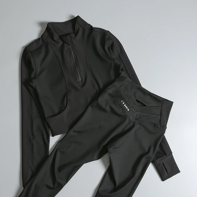 ชุดโยคะสตรีฤดูใบไม้ผลิและฤดูใบไม้ร่วงชุดฝึกพิลาทิสมืออาชีพวิ่งยิมแขนยาวเสื้อกีฬารัดรูป