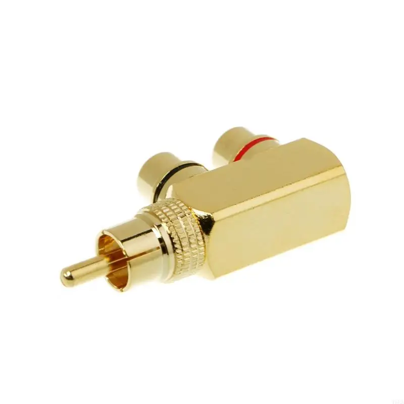 T5EA O Splitter Plug RCA 1 nam đến 2 Nữ Bộ điều hợp đầu nối ổ cắm