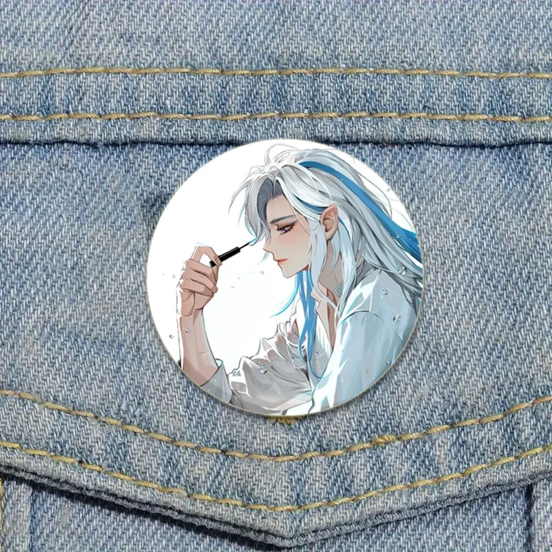 32/44/58mm Neuvillette Pin Handmade Brooch for Clothes Cartoon Cosplay Badge Backpack Decoration Jewelry Gift Genshin Impact