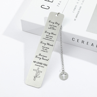 Bible Cross Stainless Steel Bookmark Religion Vintage Devout Believer Bookmark Page Marker Tool Stationery for Jesus Believer