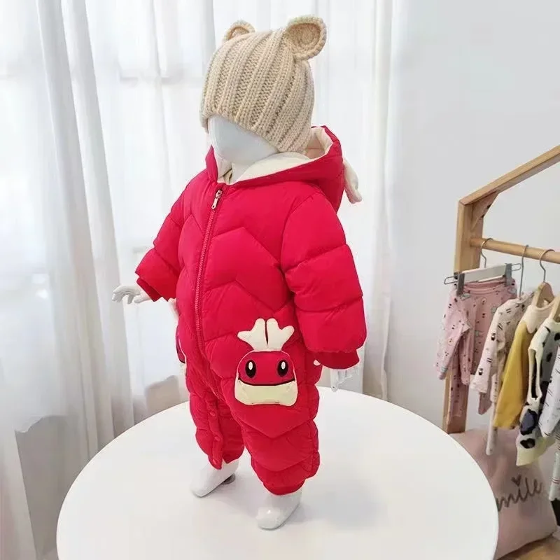 Tuta invernale per bambini tuta per neonato addensare flanella pagliaccetto neonato vestiti in cotone per bambina cappotto per bambini Bebes capispalla