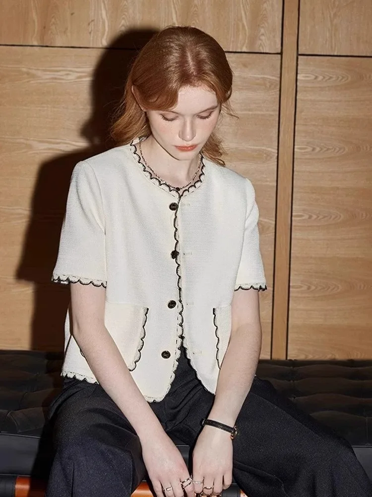 سترة صوفية مفتوحة بزر واحد من Faionable Jaet ort Sve ملابس نسائية صيفية للحماية من الشمس تصميم Blo ملون للتنقل... #2