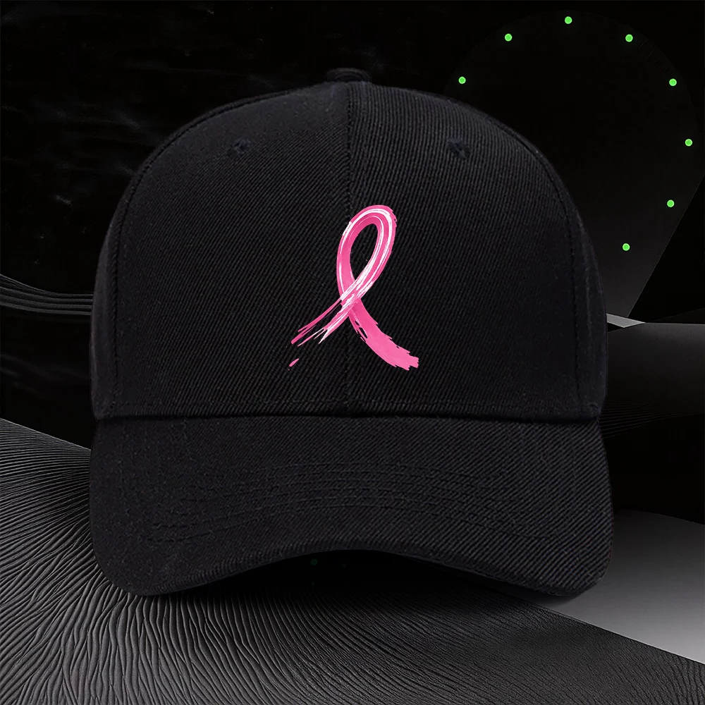Casquette ajustable avec motif ruban rose, style sport de plein air pour hommes et femmes. Convient pour la soirée caritative