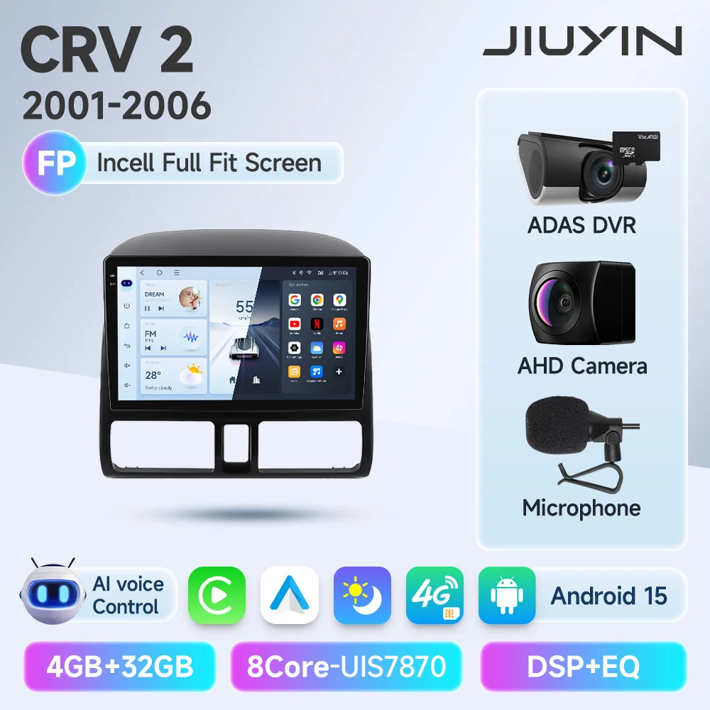 2din Autoradio Voor Honda CR-V CRV 2001 2002 2003 2004 2005 2006 Automotive Multimedia Video Player Navigatie GPS Carplay Radio
