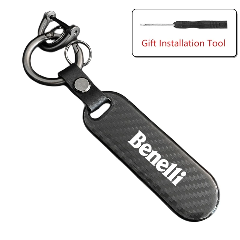 

Top Selling Motorbike Carbon Fibre Keyring For Benelli TNT 300 TRK 502 X TNT125 Tornado 900Tre BN125 BJ250 Motorcycle Keychain
