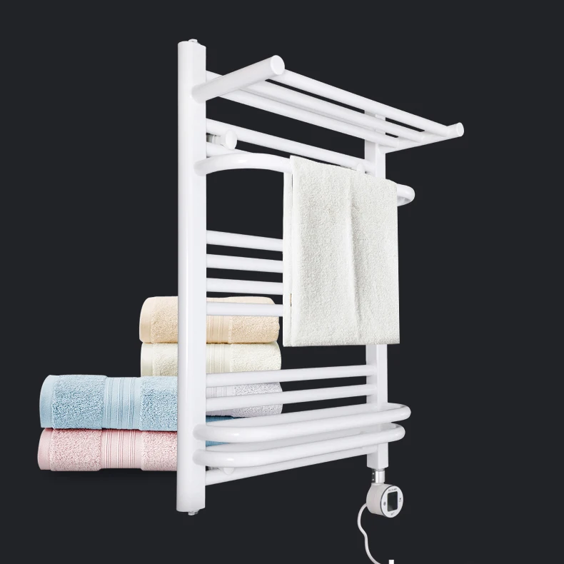 Small electric heated towel rails rack wall mounted for bathrooms