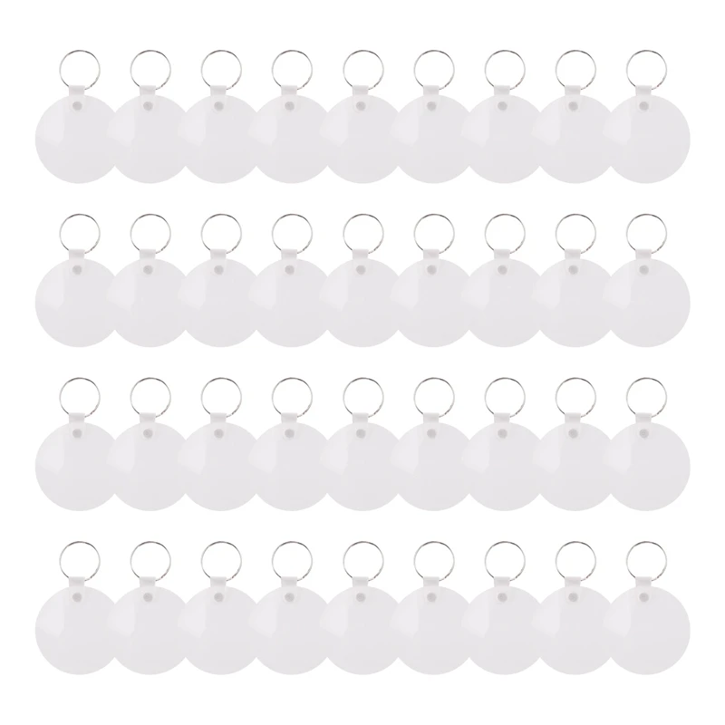 

ABGH-36 Pieces Sublimation Blank Keychains Kits With Heat Transfer Keychain MDF Blank Keychain Blank DIY Keychain (Round)