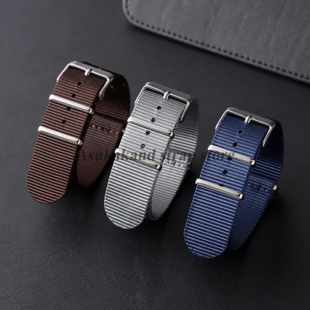 Premium High Density Durable Fabric Braid Nylon Watch Straps 18mm 20mm 22mm Soft Nylon Watch Bands Sport Wristband Accessories