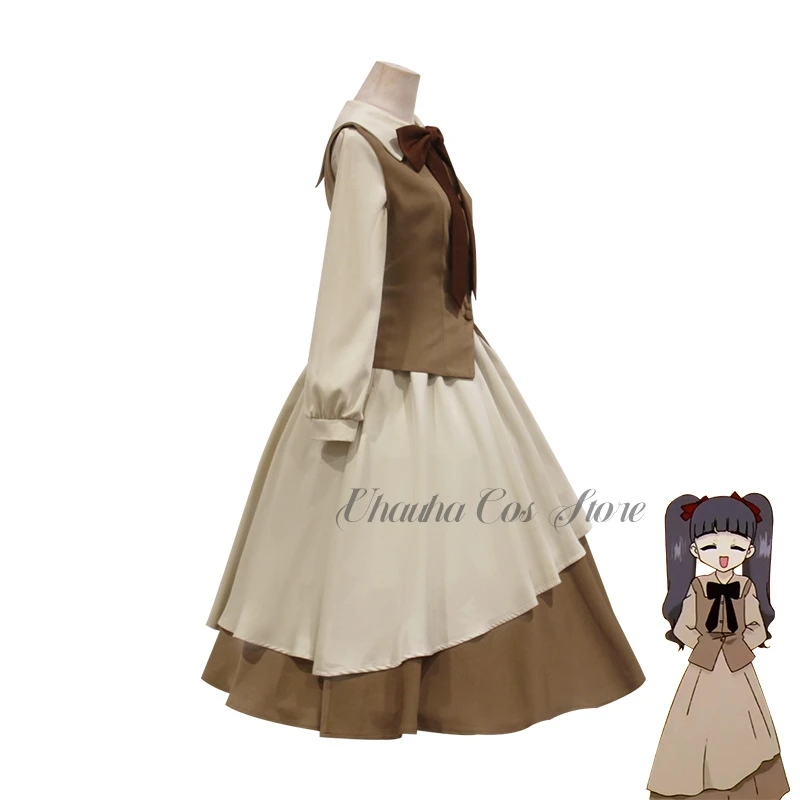 Anime Magic Card Captor Cardcaptor Sakura Tomoyo Daidoji Cosplay Costume Bow Coffee Color Dress Wig Accessory cosplay anime Suit