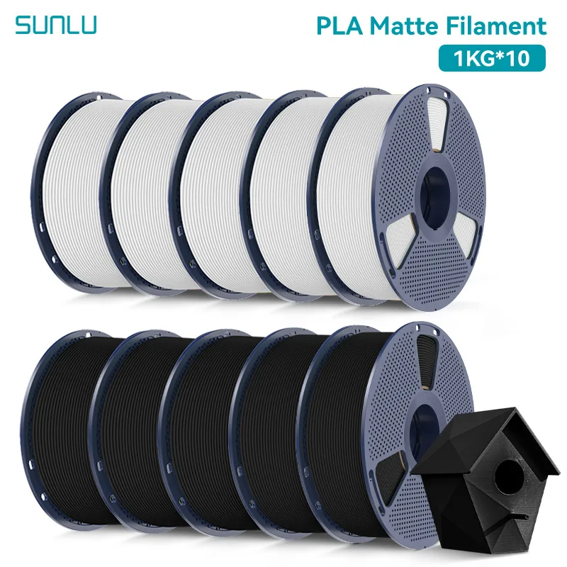 SUNLU PLA Matt 10KG1,75mm ±0,03mm 1KG/2,2LBS 3D-Drucker-Filament PLA Hohe Transparenz Schnelle 2-7 Tage Lieferung RoHS Reach
