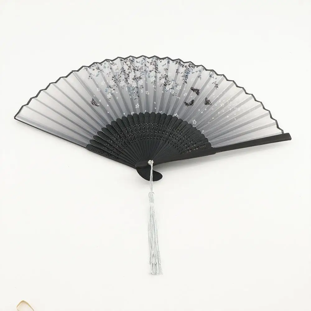 女性用竹模様折りたたみアートクラフト手持ちシルク写真撮影用小道具ツール手持ち花扇子ダンス手持ちシルク扇子折りたたみ扇子