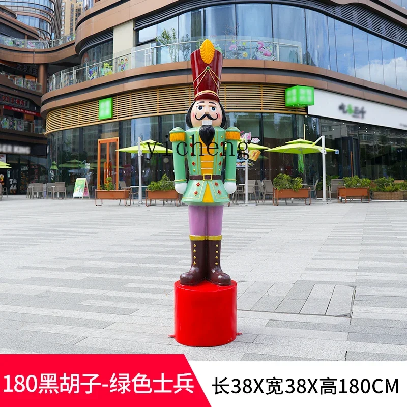 L7-15 Christmas tree winter decoration snow decoration Christmas clock in landscaping shooting props Nutcracker soldiers