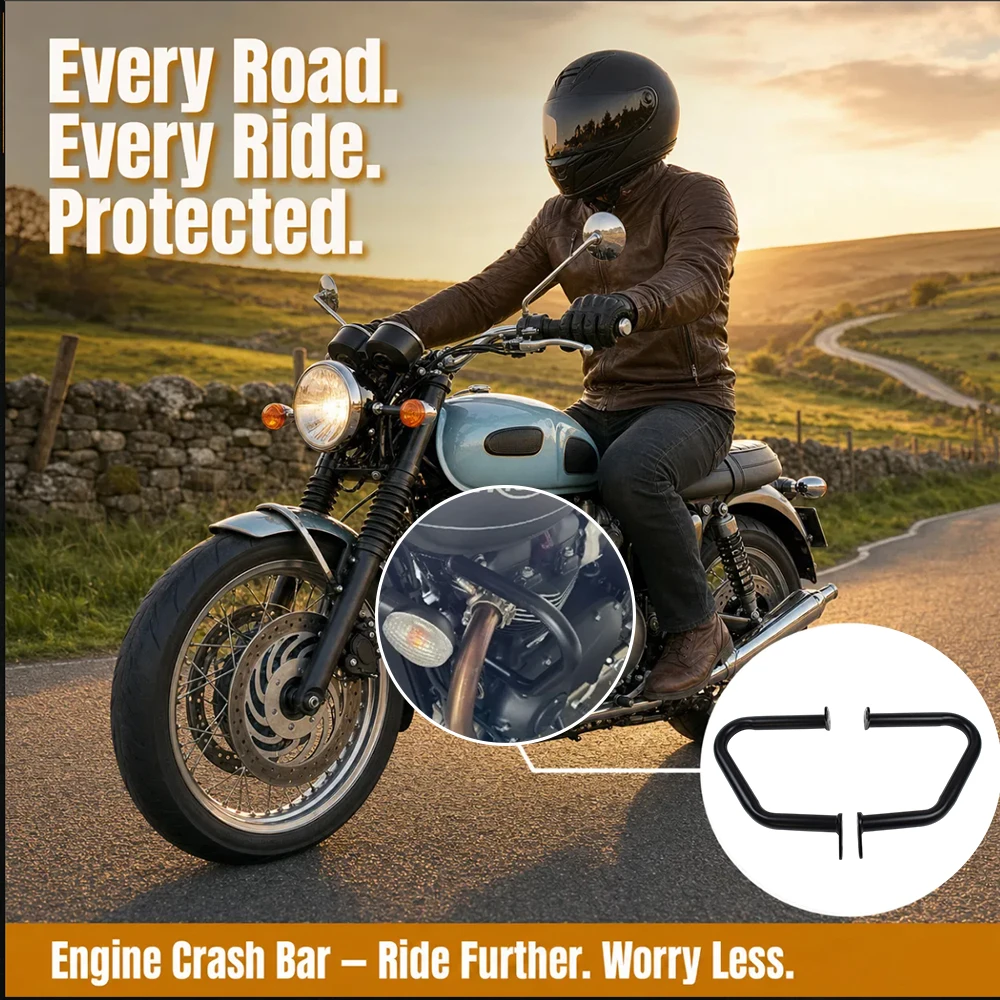 

Engine Guard Crash Bar Bumper Protector Street Cup Twin Speedmaster For Triumph Bonneville T100 T120 Bobber Thruxton 1200 R