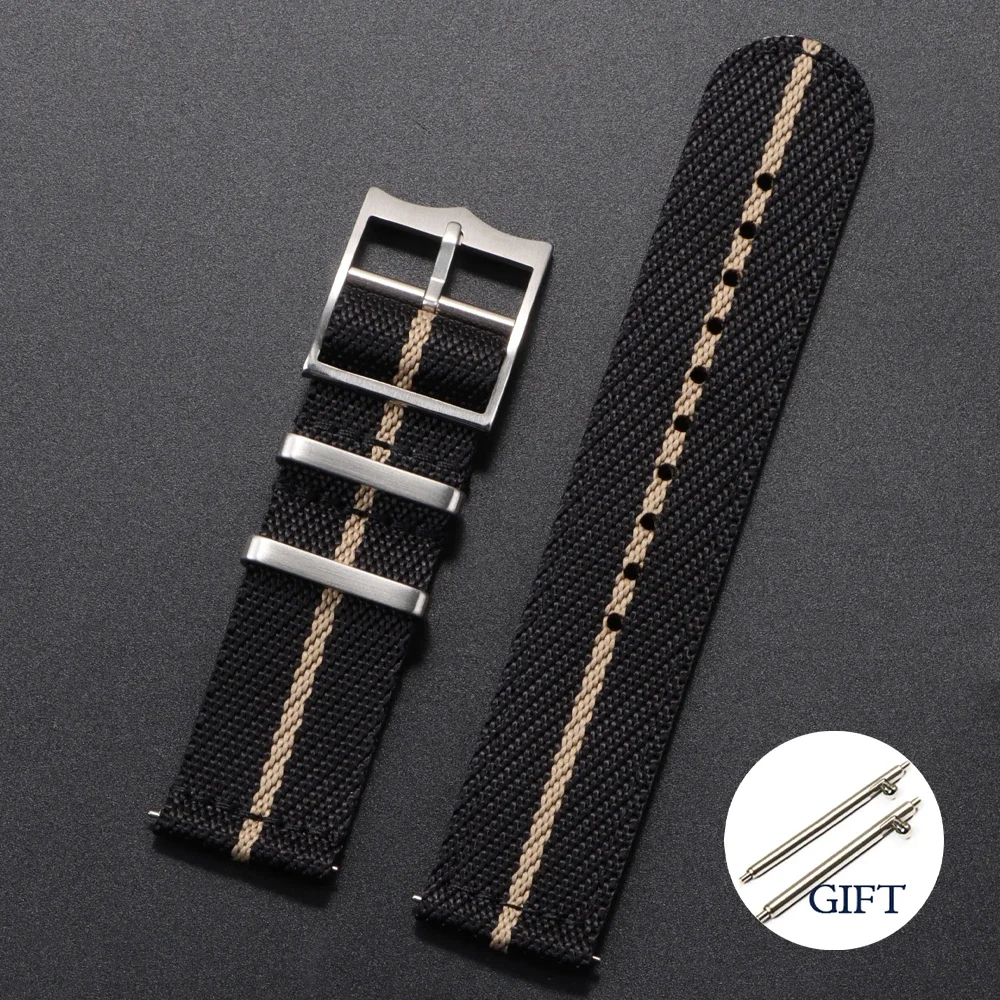 NONE 20 22 mm Nylonarmband für Tudor für Omega Uhrenarmband, gewebtes Canvas-Stoffband für Seiko Herren, Militär-Sport-Schnellverschluss-Armband 6