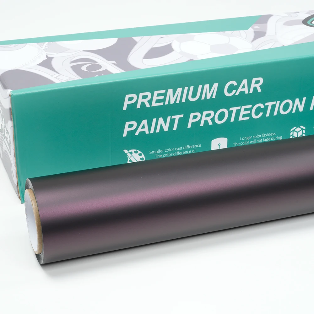 

Высококачественная виниловая пленка для авто 1.52x17м PET Liner Super Matte Metal Magic Chameleon Black Purple